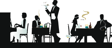 Sticker decorativo scena ristorante - TenStickers