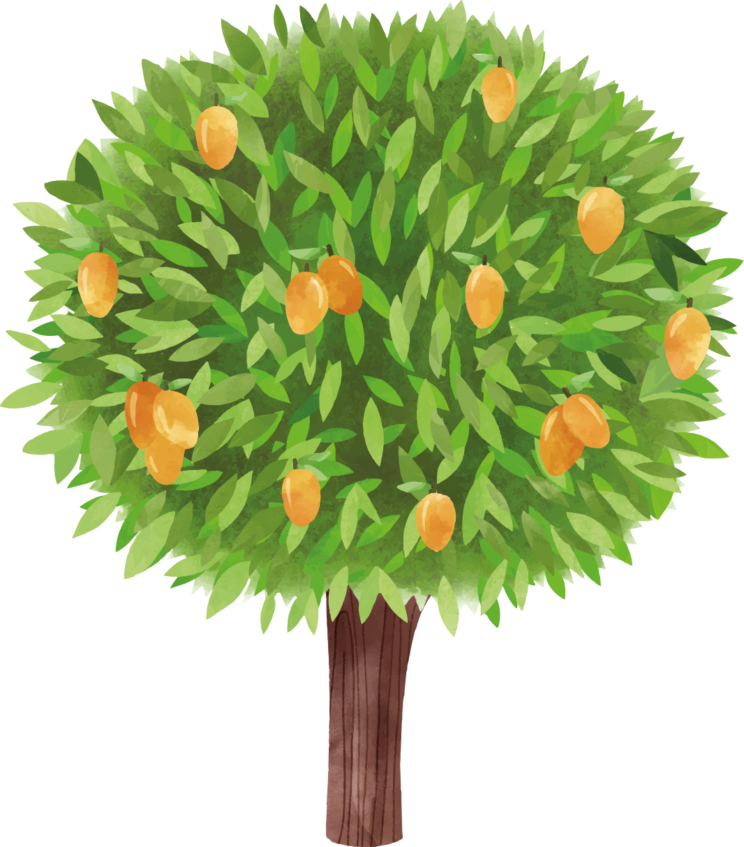 Watercolor painted tree stickers dining room - TenStickers