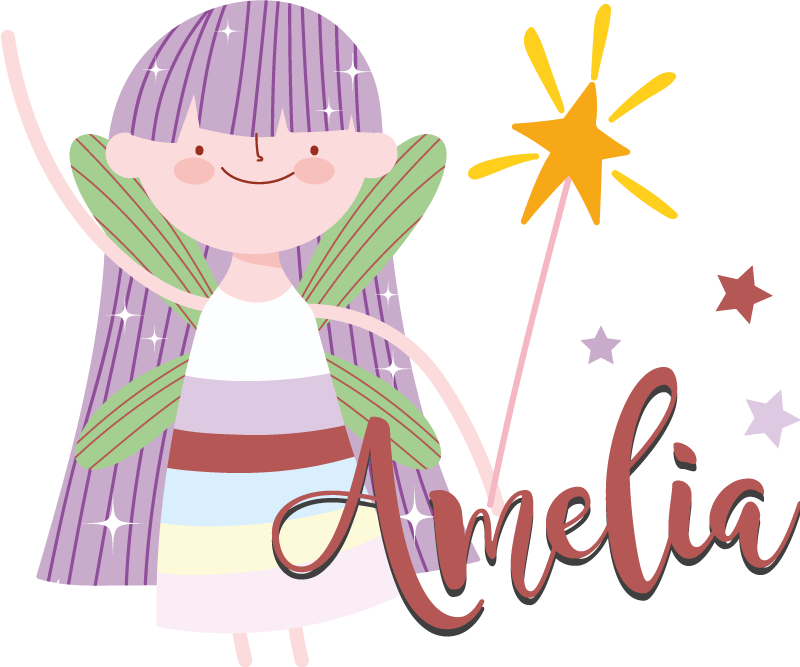 Smilende fe prinsesse barn klistremerke - Tenstickers