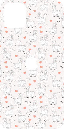 αυτοκόλλητο llamas με καρδιές iphone - TenStickers