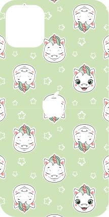 Grønne enhjørninger iphone klistermærke - TenStickers