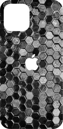 검은색 오각형 무늬 아이폰 스티커 - TenStickers