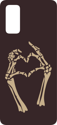 Sticker para Samsung Calavera con las manos en el corazon - TenVinilo