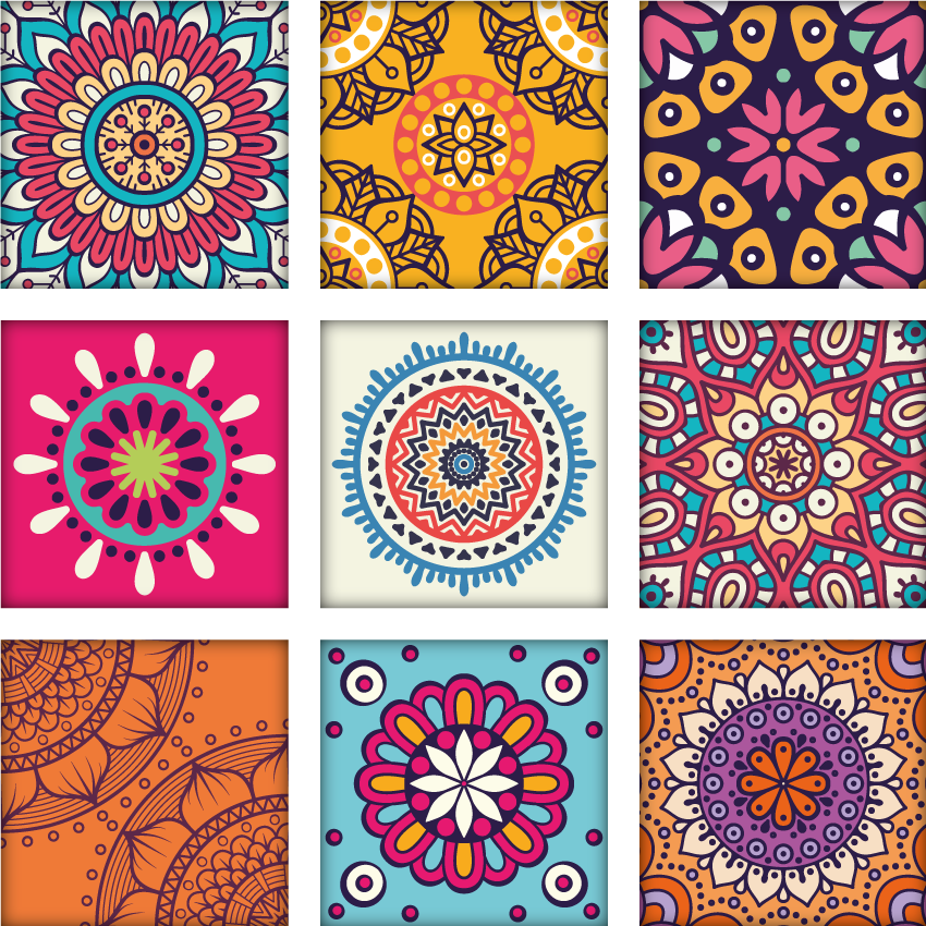 Ethnic cement design  wall sticker - TenStickers