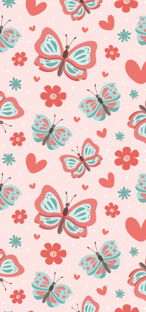 Slatki naljepnica huawei leptira i srca - TenStickers