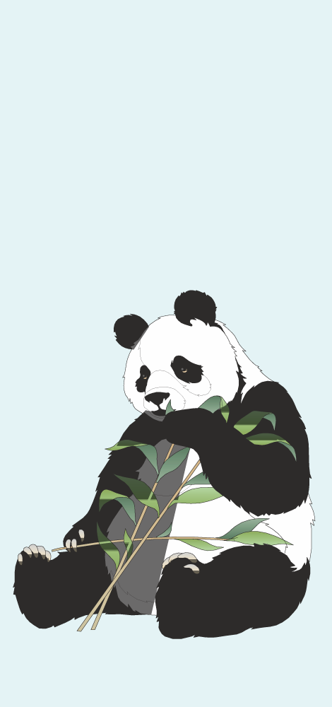 Cute panda with bamboo Huawei sticker - TenStickers
