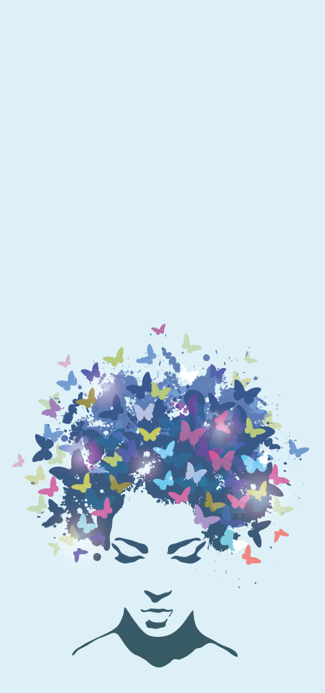 Nice woman with butterflies Huawei decal - TenStickers