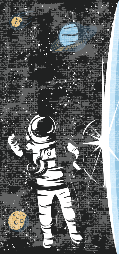 Αυτοκόλλητο με έναν αστροναύτη σε έναστρο διάστημα huawei - TenStickers