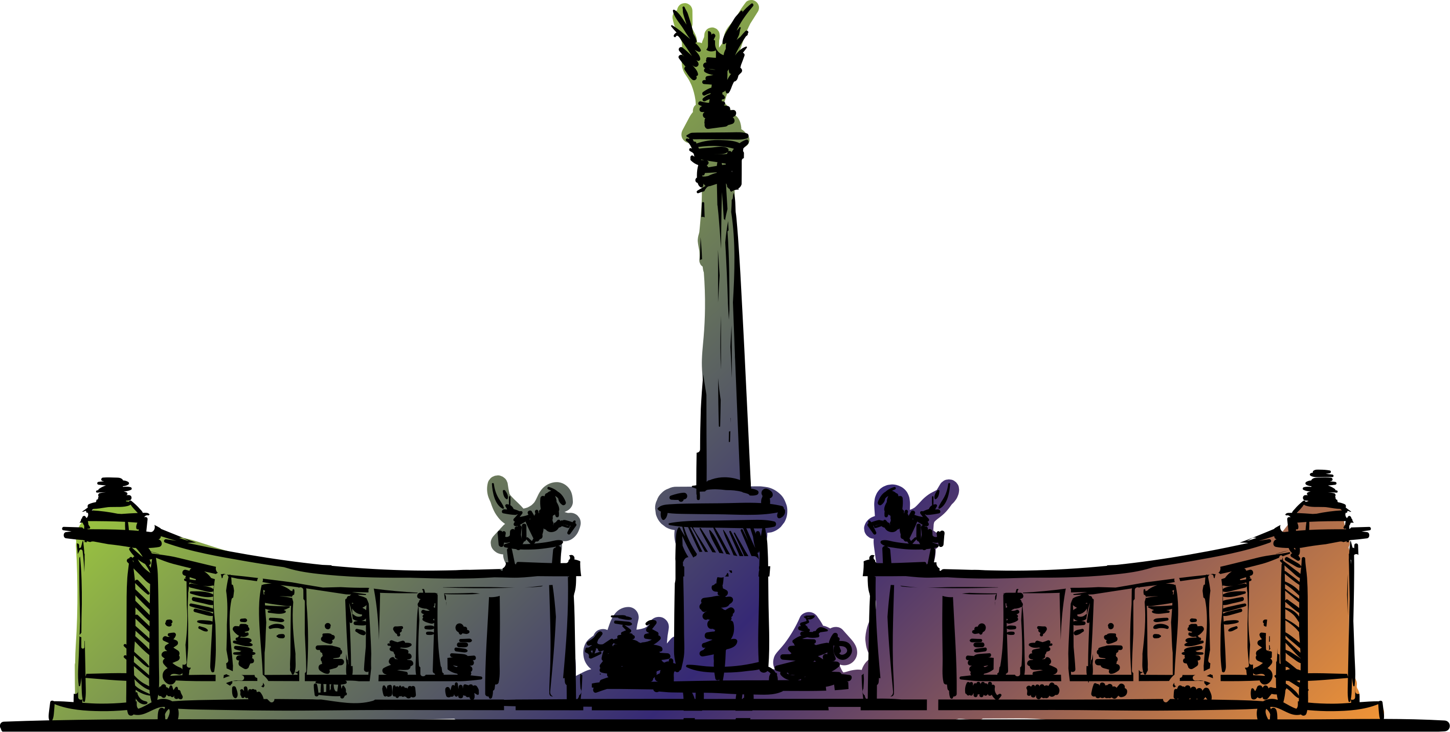 Budapest színes skyline fal matrica - TenStickers