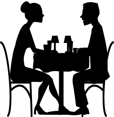 Vinilo decorativo silueta comensales - TenVinilo