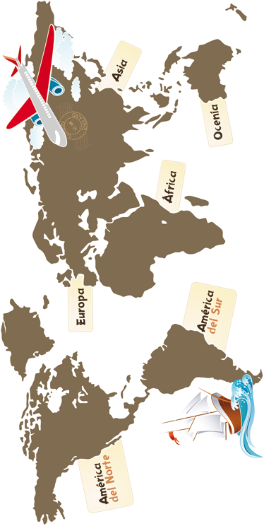 Vinilo mapamundi continentes fondo oscuro - TenVinilo