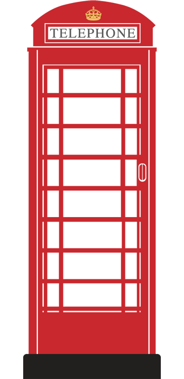 ロンドンの赤い電話ボックスの壁のステッカー Tenstickers