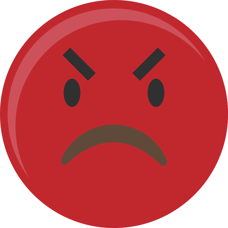 red angry face emoticon