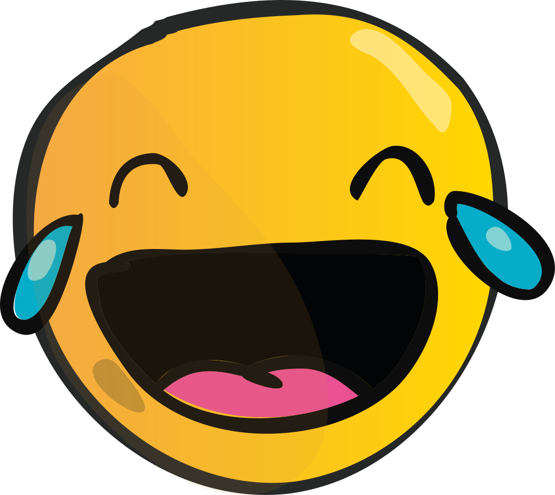 Laughing emoji design wallpaper decal - TenStickers