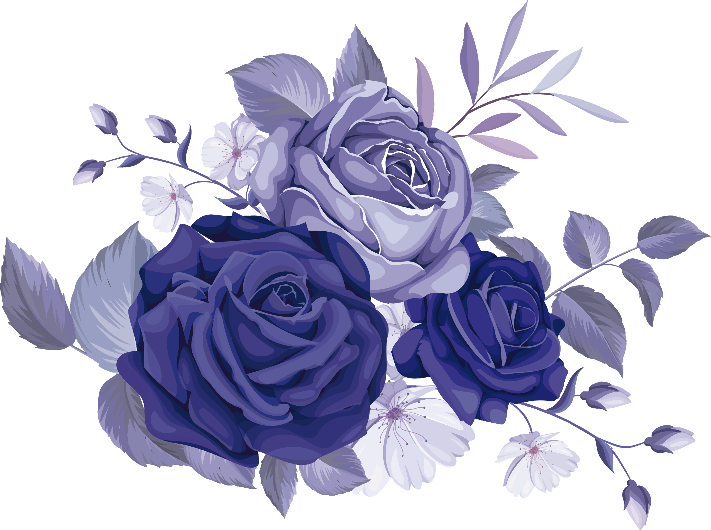 Sticker Mural Fleur Bouquet de fleurs violettes - TenStickers