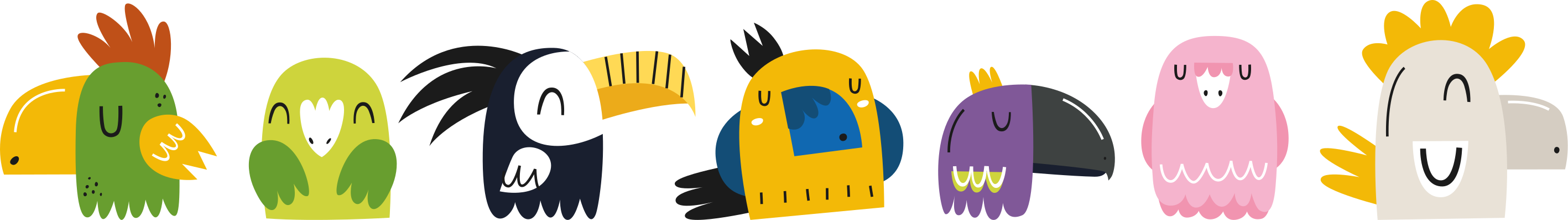 Vinilo mascota Dibujos animados de aves exóticas - TenVinilo