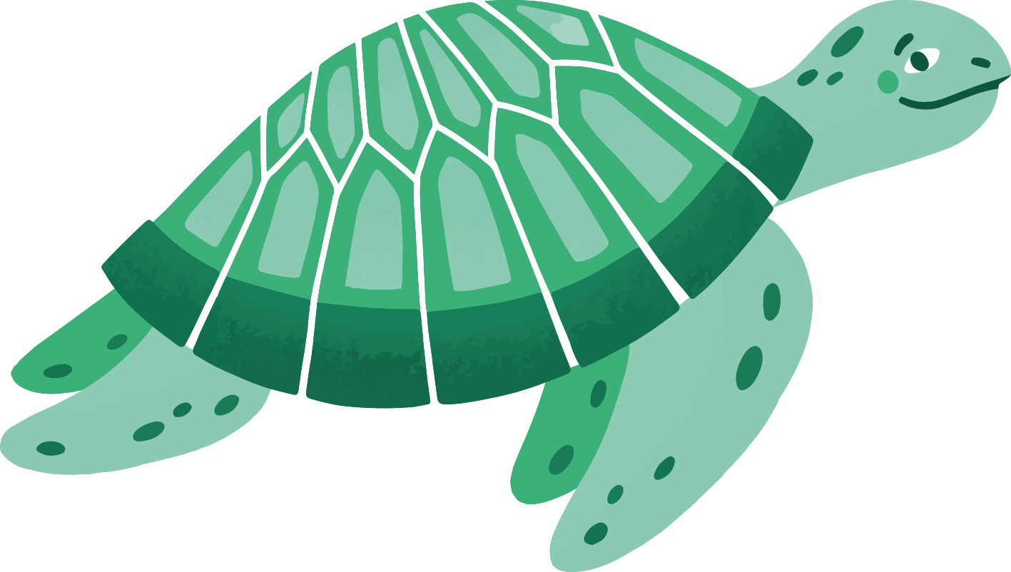 Baby turtle swimming pet decals - TenStickers