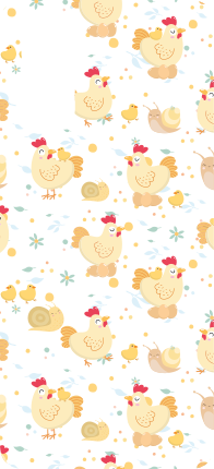 Chickens and snails cartoon  Samsung sticker - TenStickers