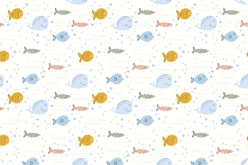 Rajzfilm többszínű hal laptop bőr - TenStickers