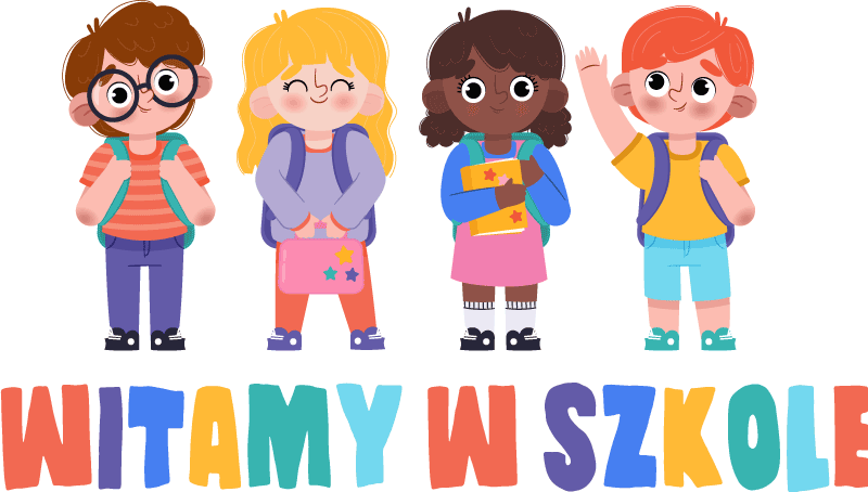 Naklejka na ścianę edukacyjne Witamy w szkole szczęśliwe dzieciak - TenStickers