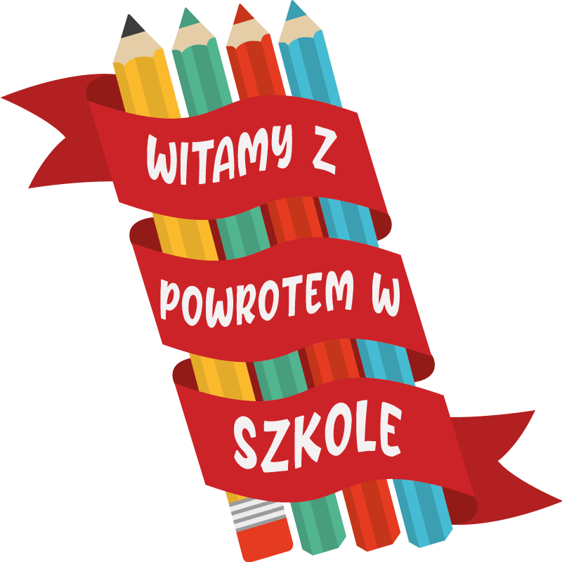 Naklejka na ścianę edukacyjne Witaj z powrotem kolorowe kredki - TenStickers