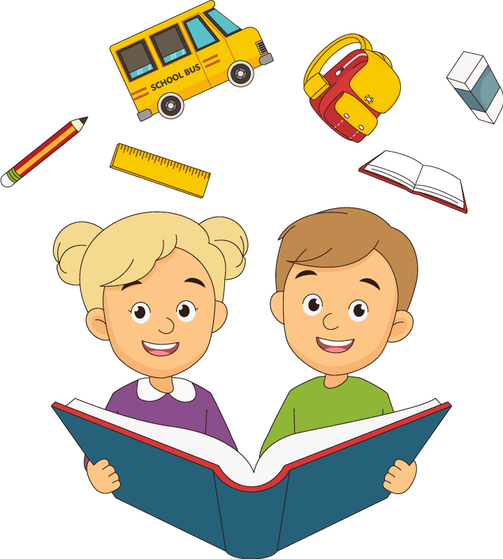 Naklejka na ścianę edukacyjne Wesołe dzieci wracają do szkoły - TenStickers