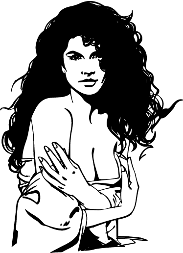 kvinna dekaler med naken