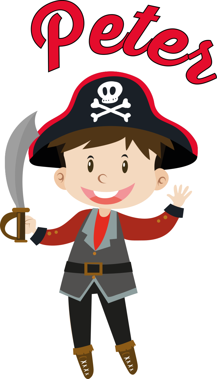 Elegant piratgutt wallsticker barnerom - Tenstickers