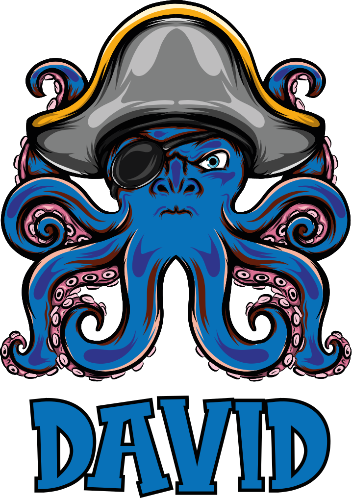 Autocolant pentru copii cu desen animat pirat albastru - TenStickers