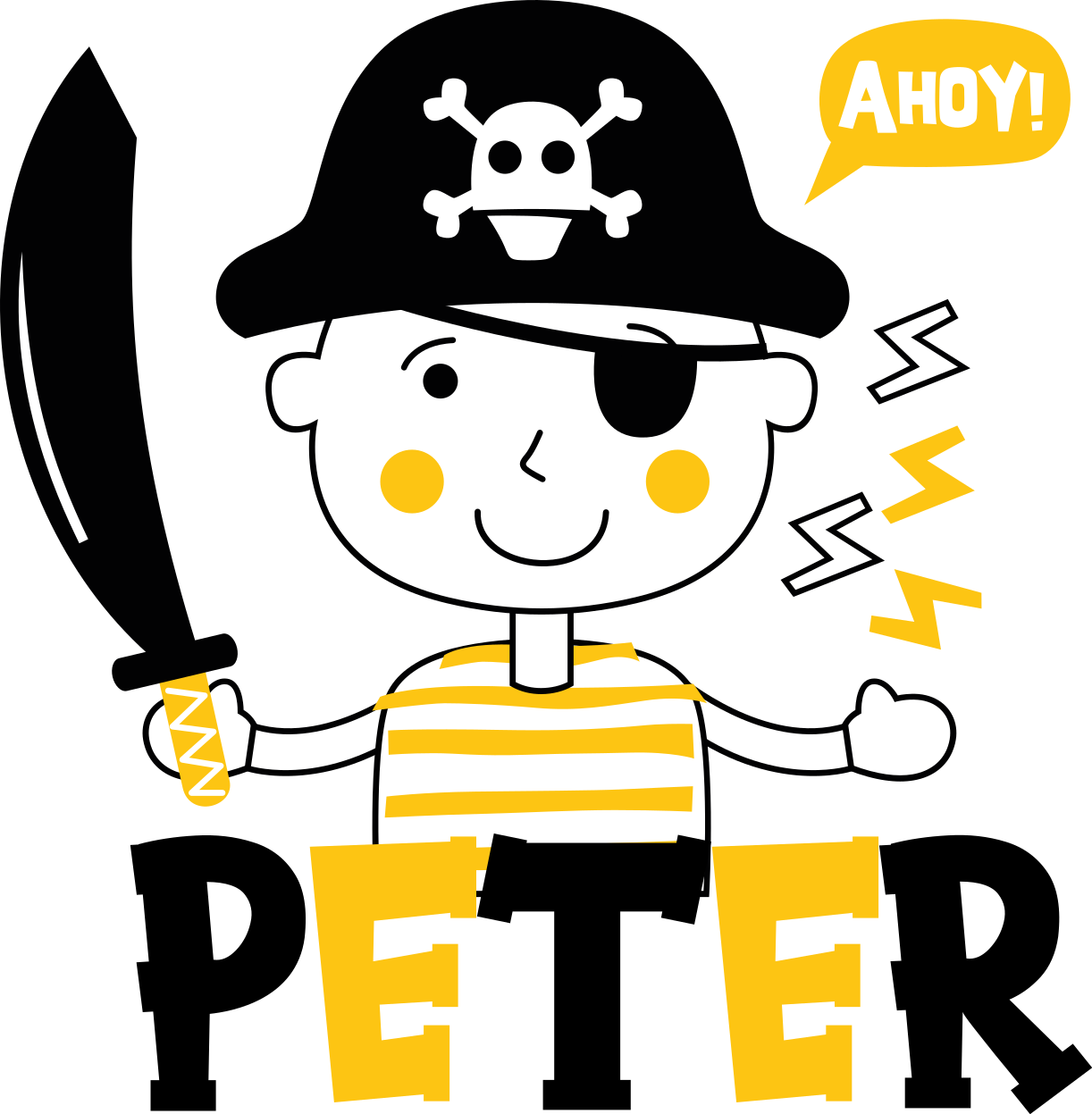 Baby boy pirate cutlass kids  bedroom sticker - TenStickers