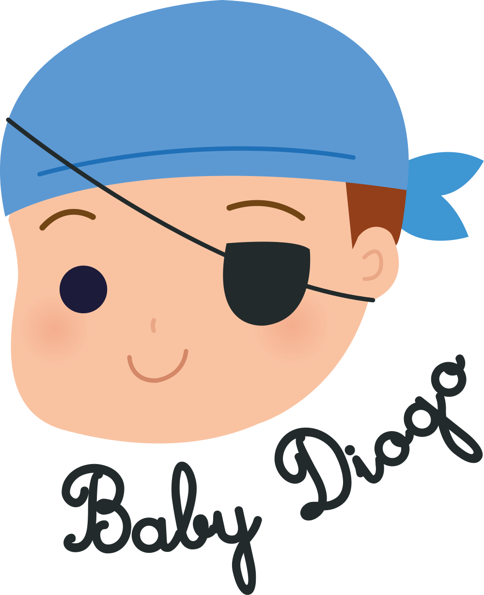 Pirate baby with name illustration sticker - TenStickers