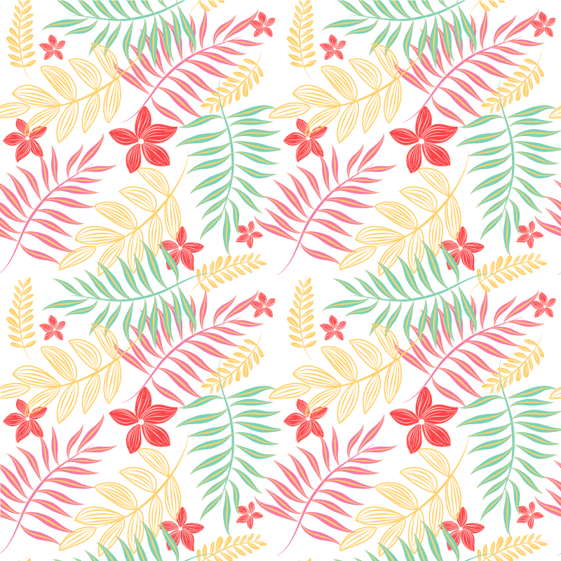 Neon lämnar design möbler dekal - Tenstickers