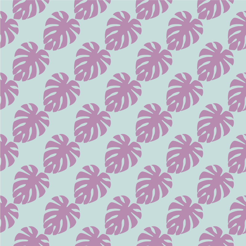 Blue and pink leaves patterns furniture decal - TenStickers