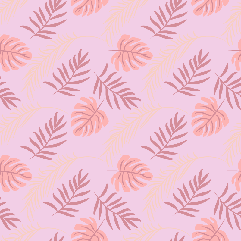 Pink tropical leaf design furniture decal - TenStickers
