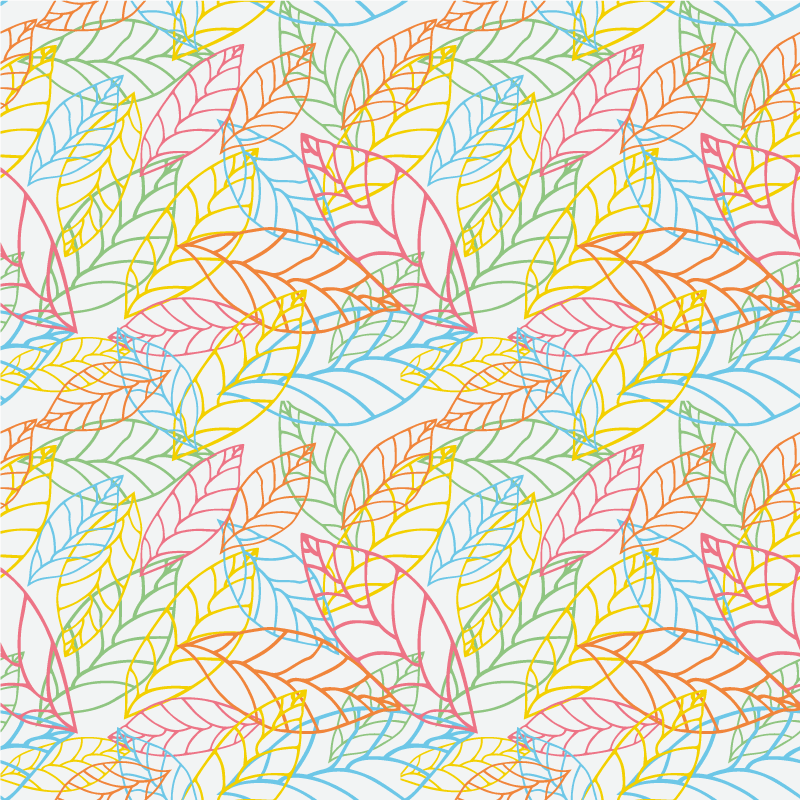 Vinilo para mueble Lindo diseño de hojas de neón de colores - TenVinilo