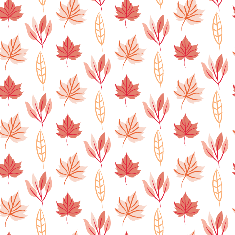 Pink automne leaves patterns furniture sticker - TenStickers