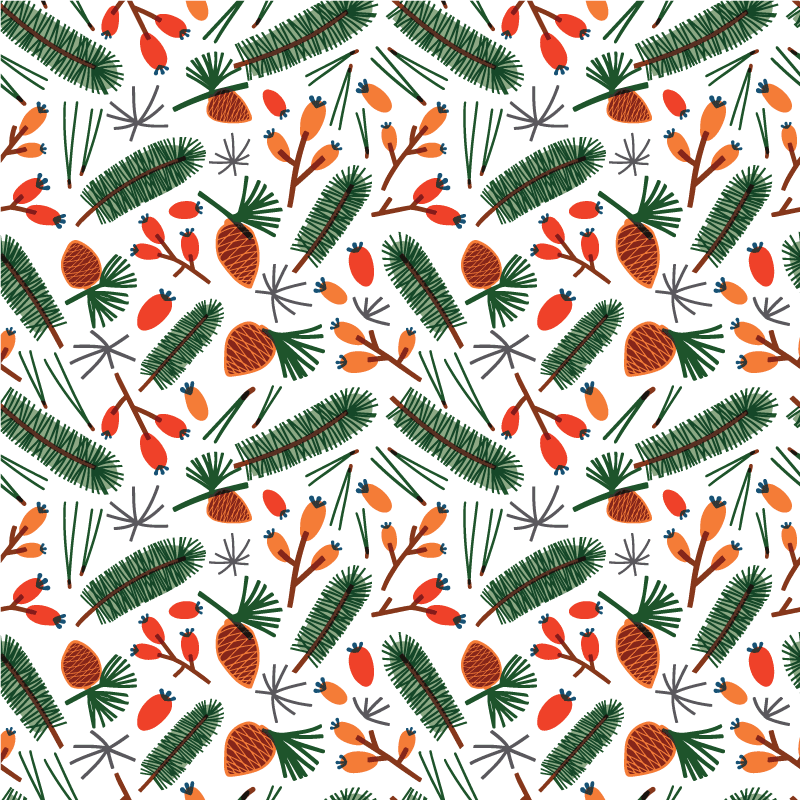 Autocolantes para móveis Padrões de folhas de plantas de outono - TenStickers