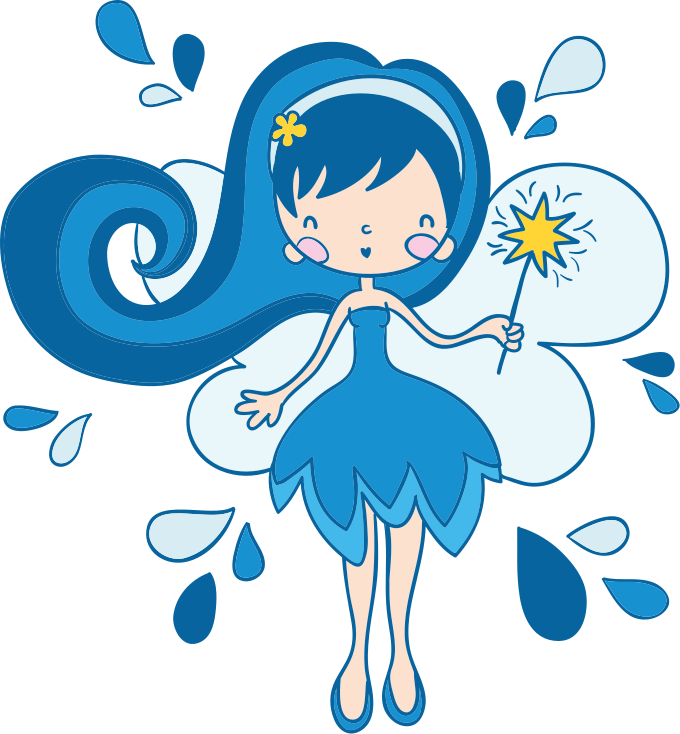 Vinilo cuento infantil Vestido azul lindo diseño - TenVinilo