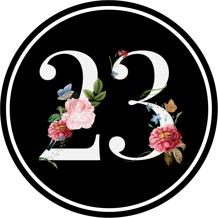 Floral number label recycling decal for bin - TenStickers