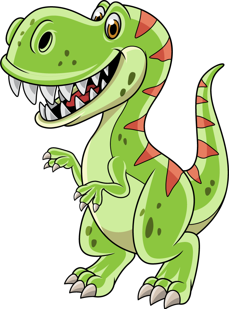 Vinilo de Dinosaurio de dibujos animados verde divertido - TenVinilo