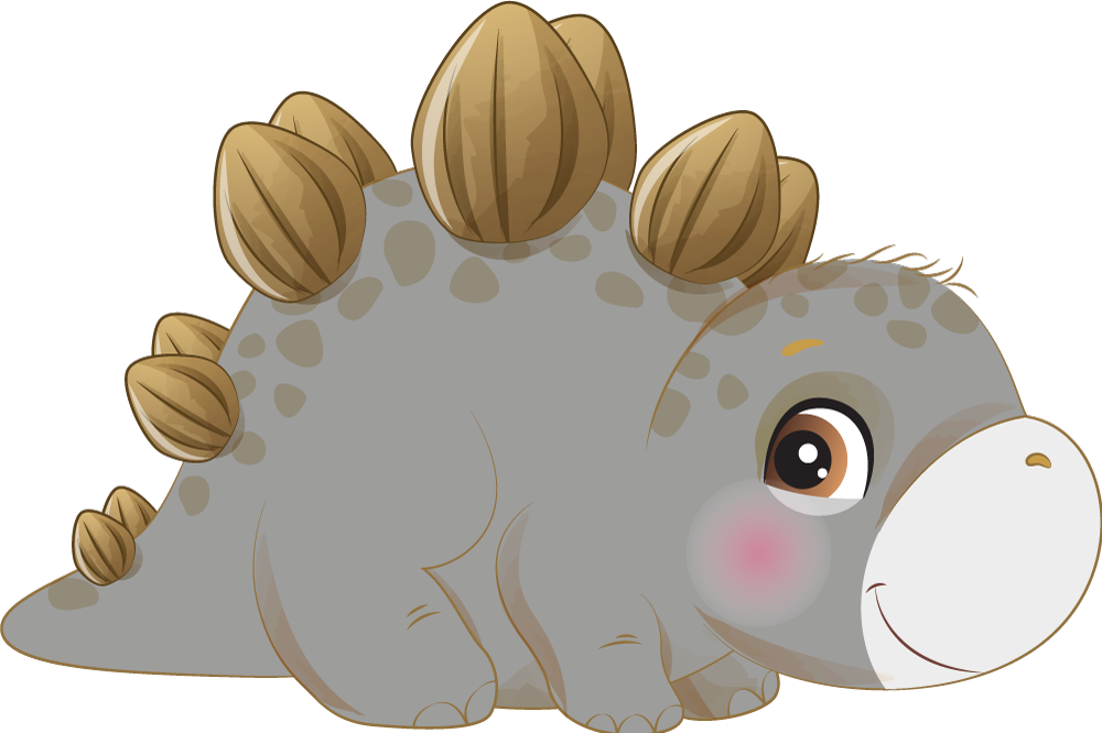 Original grå liten dinosaur dør stickers - Tenstickers