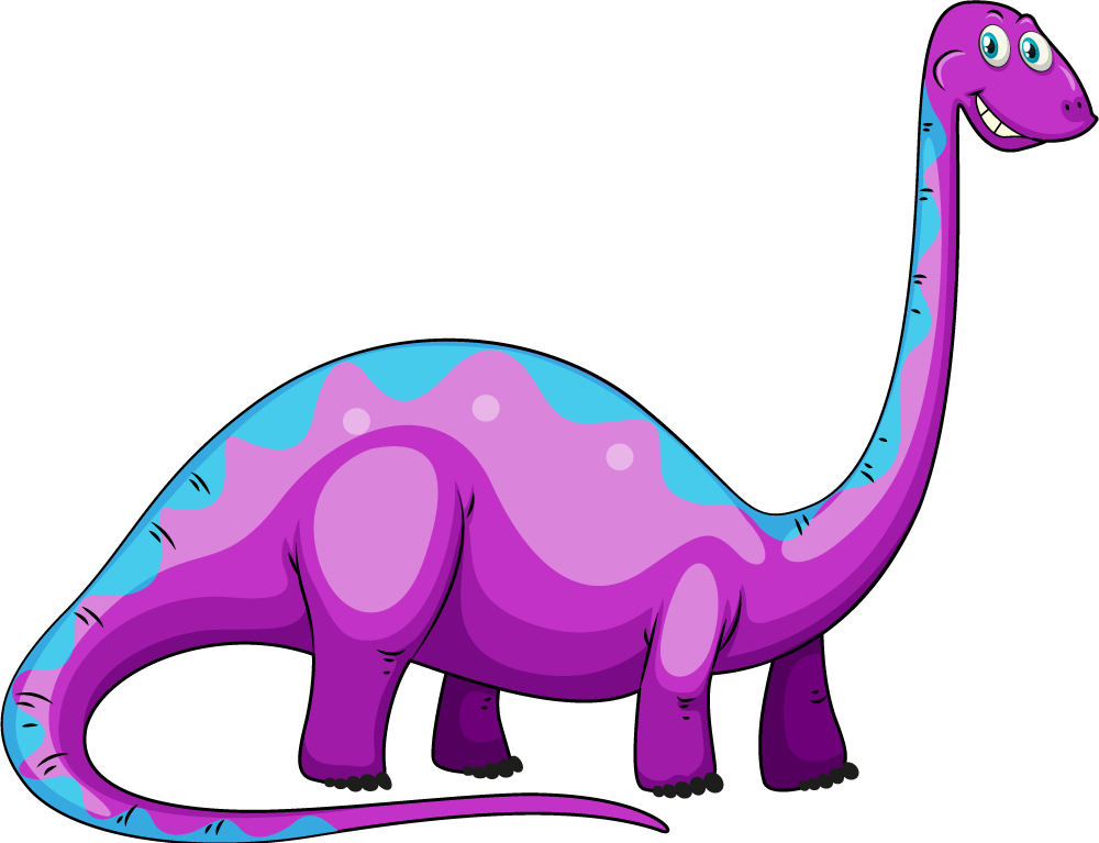 Vinil para porta Feliz dinossauro azul e roxo - TenStickers