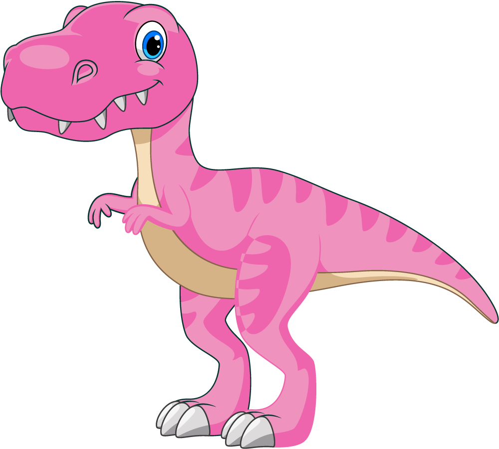 脚のステッカーの上に立っている面白いピンクの恐竜 Tenstickers