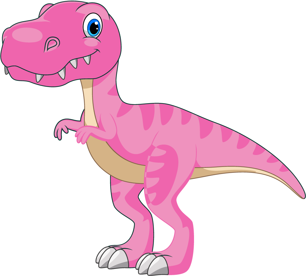 Vinis para quarto infantil Dinossauro rosa engraçado em pé sobre