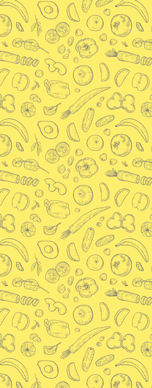 Fruit and Vegetable Pattern fridge sticker - TenStickers