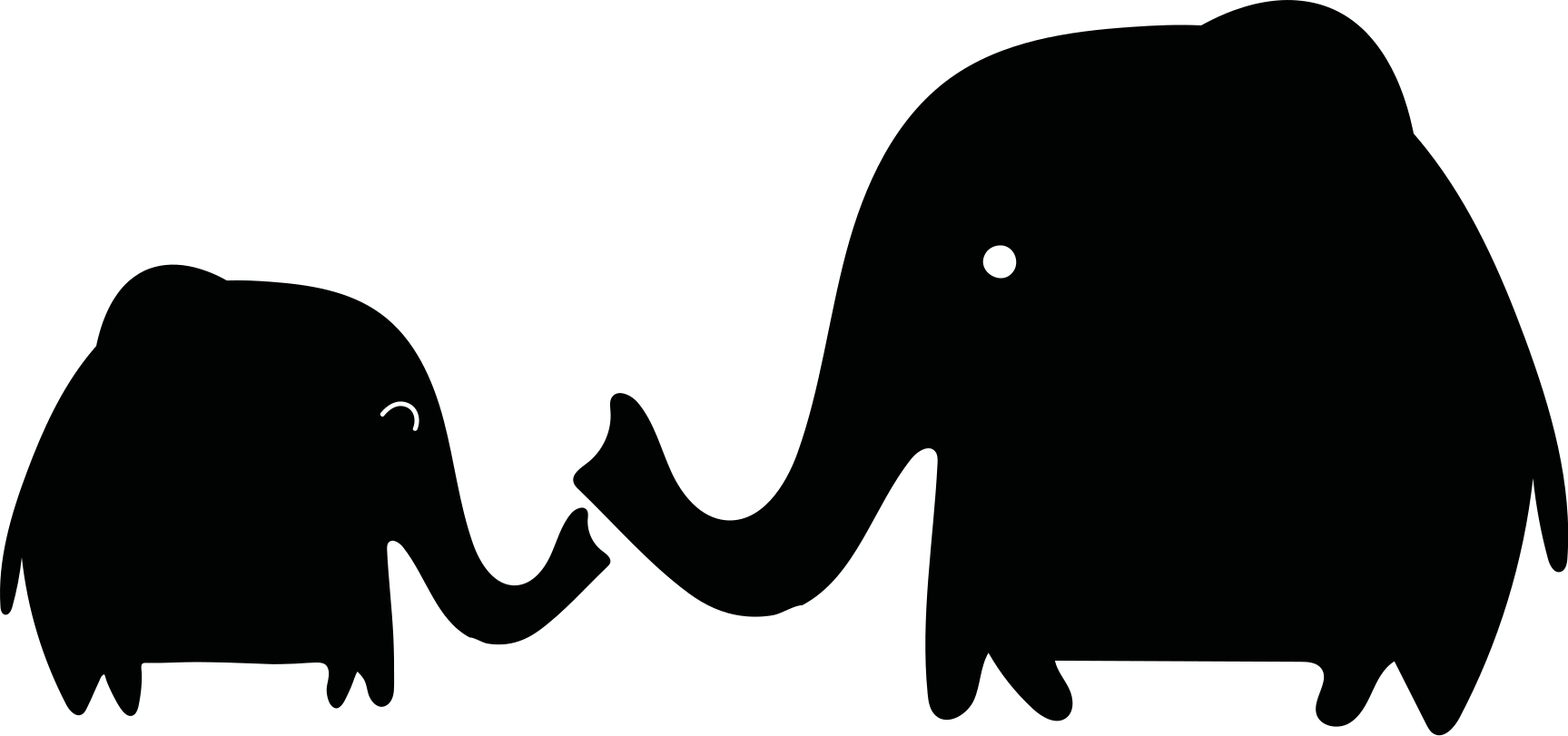 Vinilo pizarra Diseño agradable de la familia de los elefantes - TenVinilo