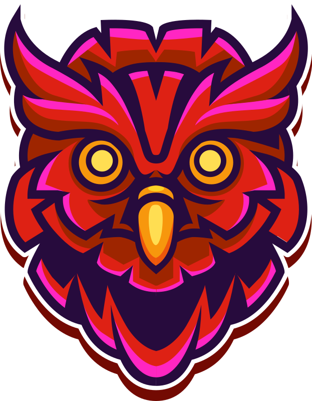 Red gaming mascot Owl bird wall sticker - TenStickers