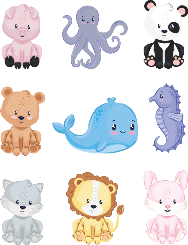 Vinilo animal de la granja Bonitos y grandes animales - TenVinilo