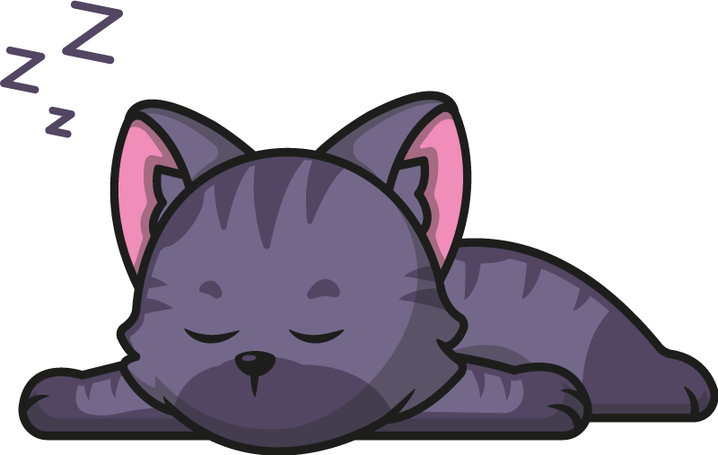 Pegatina Lindo gato durmiendo dibujos animados icono ilustración - TenVinilo