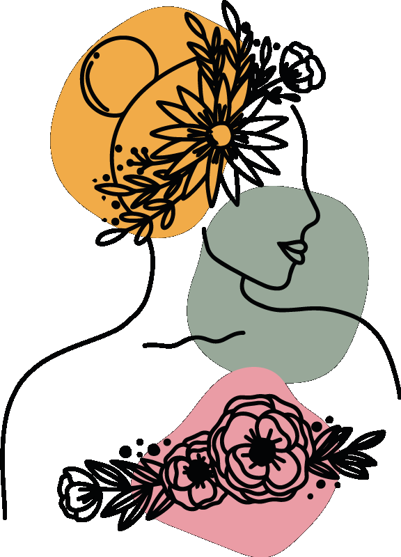 Amazing woman flower face flower wall  decal - TenStickers